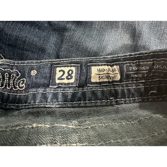 Miss Me Women's Skinny Jeans Size 28 Angel Wings Biker Moto Bling School - Picture 4 of 4